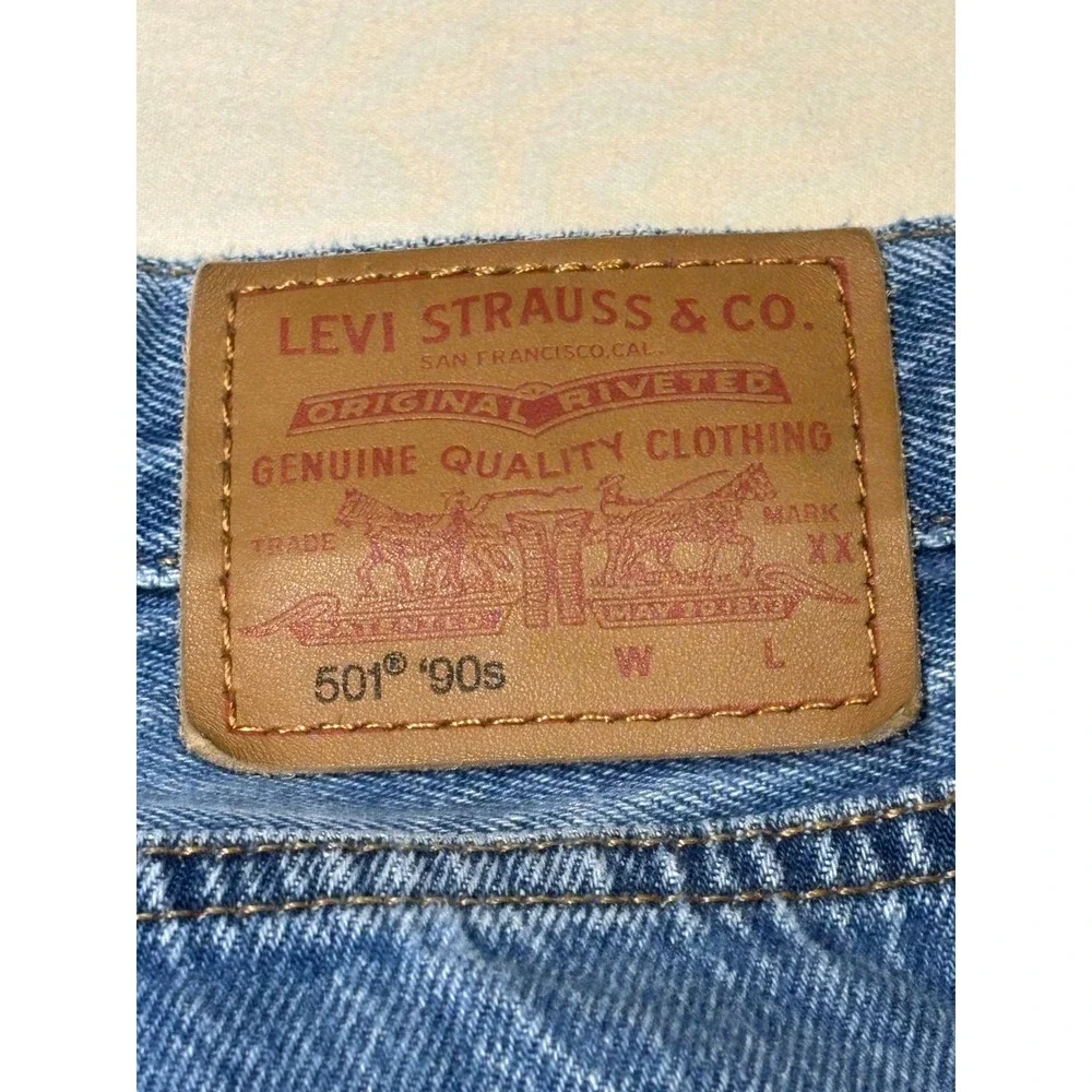 Levis 501 90s Premium Big E Mens Jeans Blue Straight‎ Leg Fly W31 L30 A1959-0012